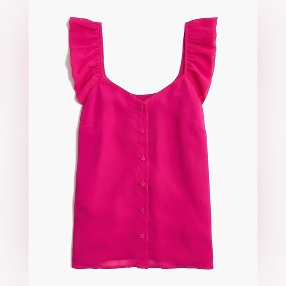 J Crew Button-up tank top with ruffle sleeves
Item BR692 - Picture 4 of 5